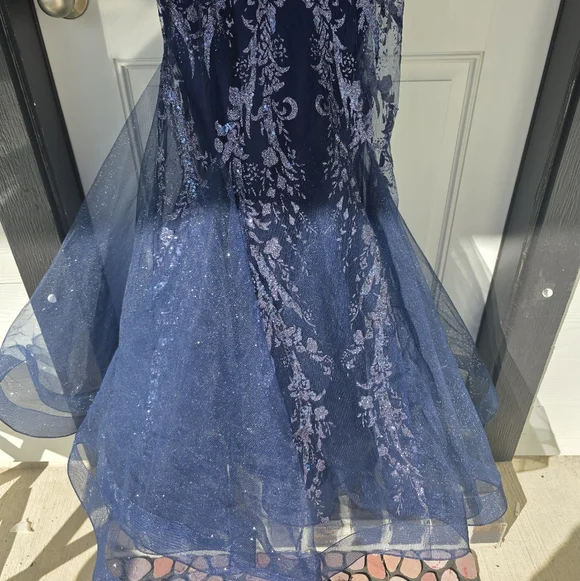 $279 Say Yes To The Dress Juniors' Glitter Mesh Corset Gown Sz 5/6 Glam Prom NWT